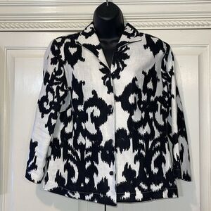 Connie‎ Roberson Jacket Women XS 100% Linen White Shacket Classy Professional